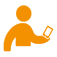 Person-using-tablet-orange